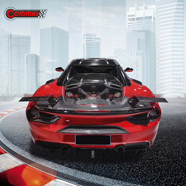 Mansory スタイル カーボンファイバー リア スポイラー ウィング フェラーリ 488用