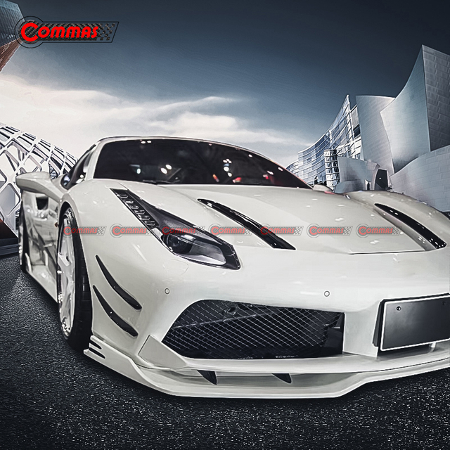 Rowen スタイル カーボンファイバー フロント リップ フェラーリ 488 GTB 用