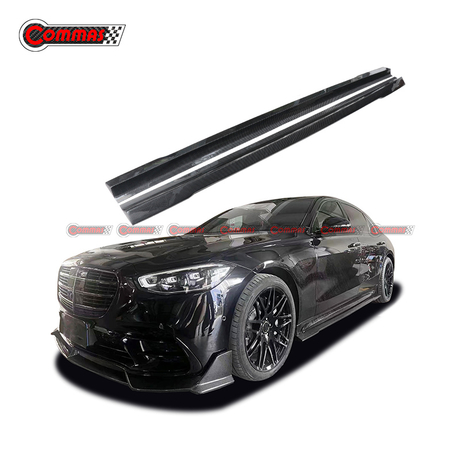 Mansory スタイル ドライカーボンファイバーサイドスカート メルセデスベンツ S クラス W223
